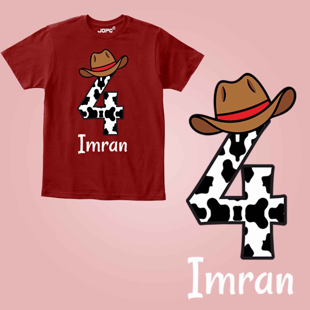 Cowboy Theme Kid Custom Name & Age