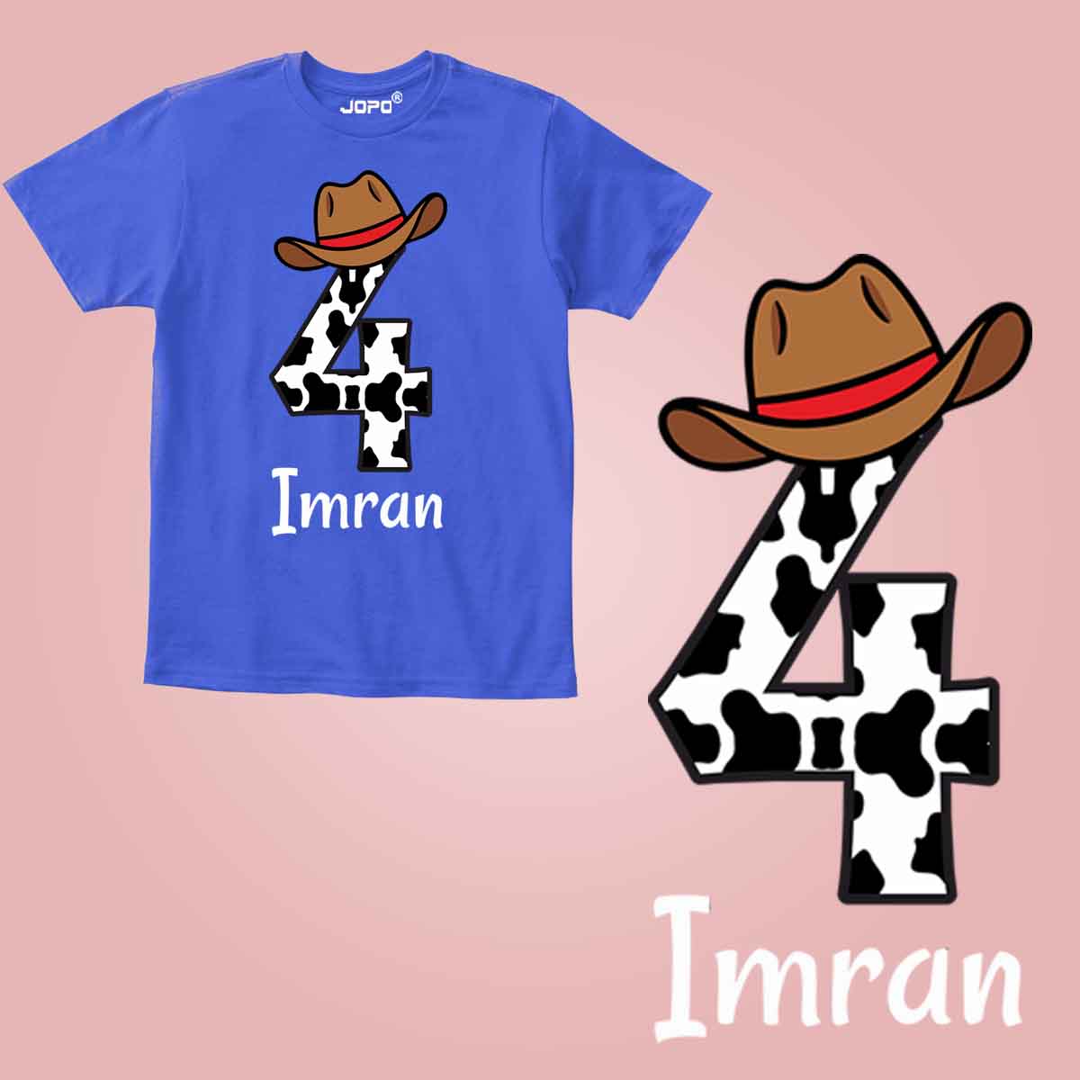 Cowboy Theme Kid Custom Name & Age