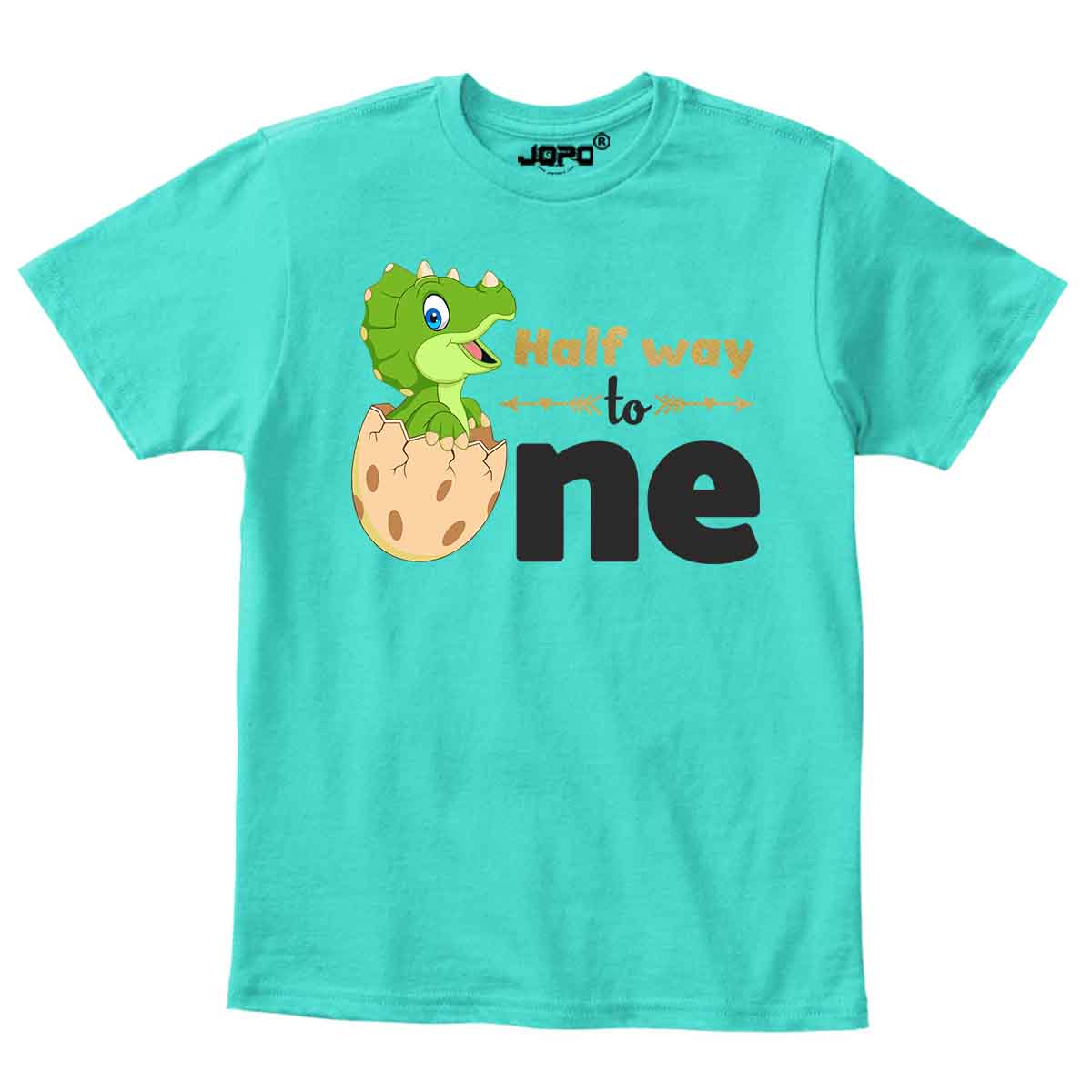 Dino Half Way to One Half Birthday Onesie or T Shirt Kid Boy and Girl 6months