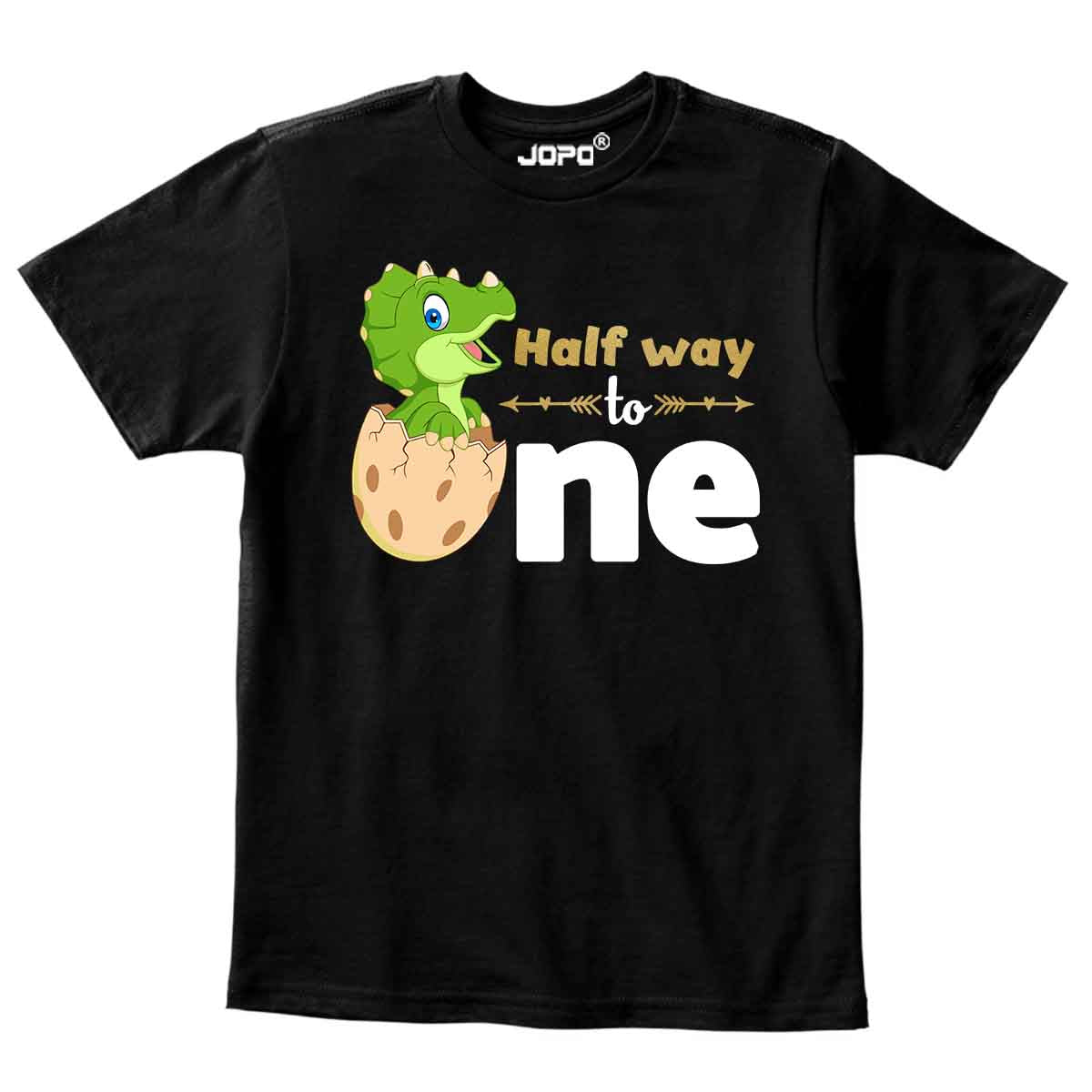 Dino Half Way to One Half Birthday Onesie or T Shirt Kid Boy and Girl 6months