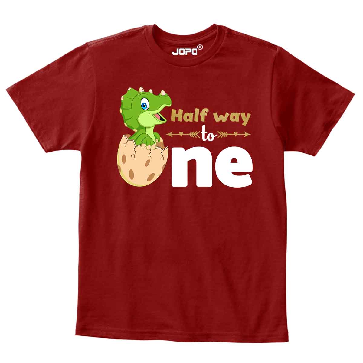 Dino Half Way to One Half Birthday Onesie or T Shirt Kid Boy and Girl 6months