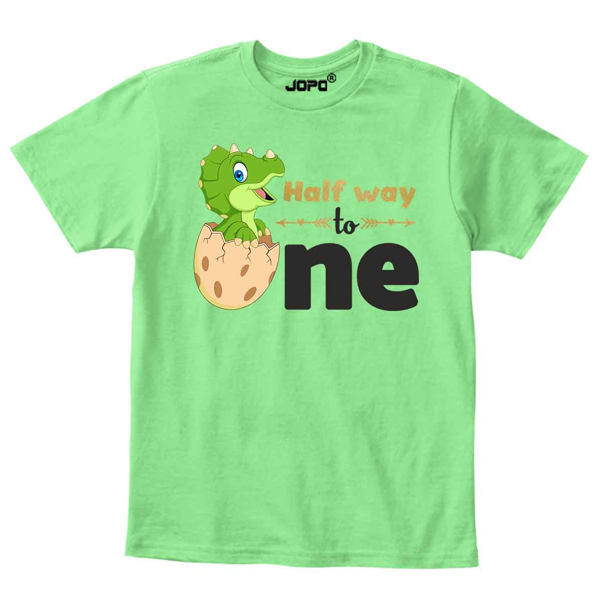 Dino Half Way to One Half Birthday Onesie or T Shirt Kid Boy and Girl 6months