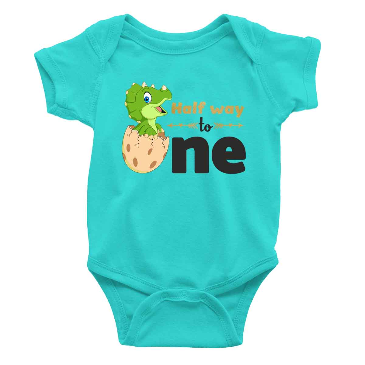 Dino Half Way to One Half Birthday Onesie or T Shirt Kid Boy and Girl 6months