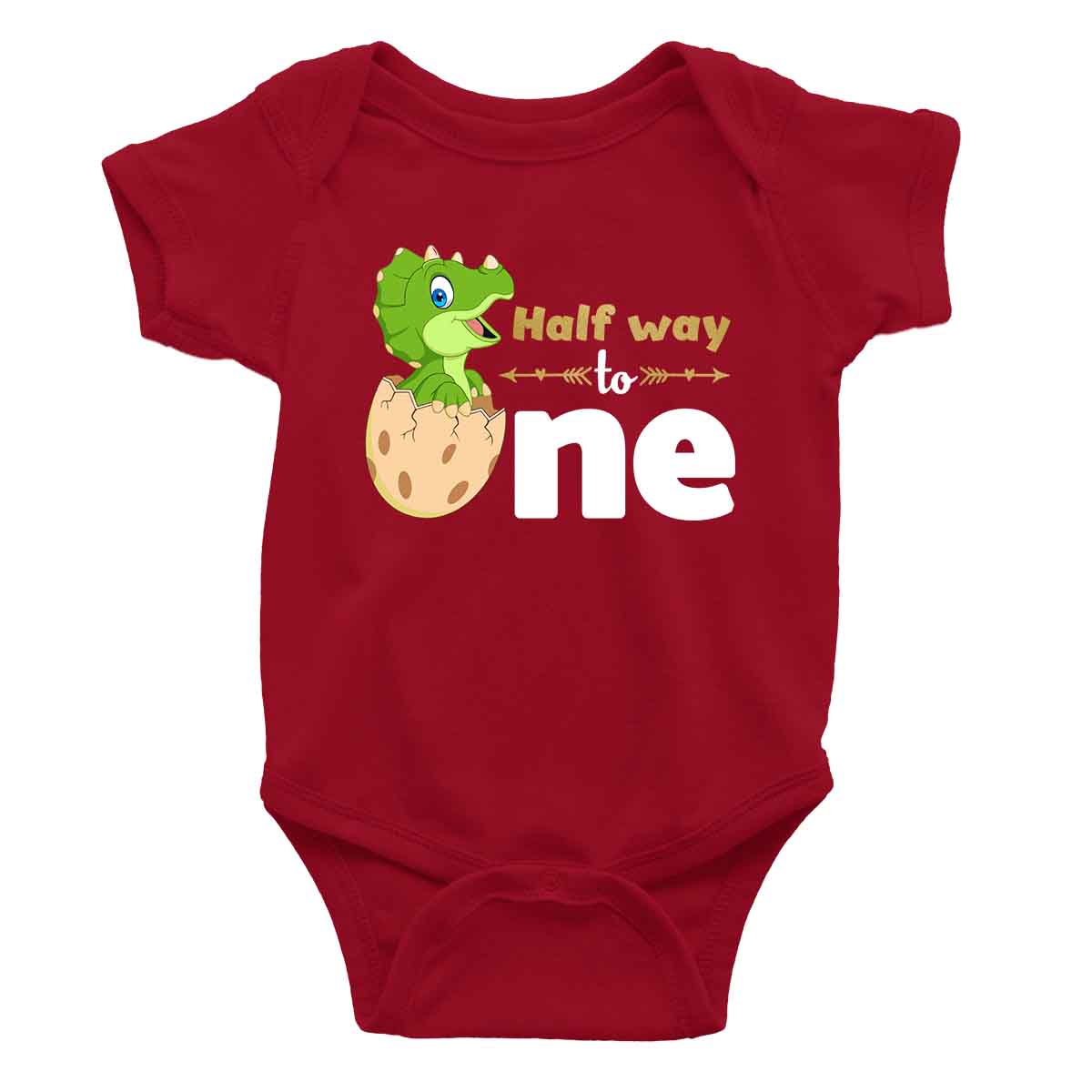 Dino Half Way to One Half Birthday Onesie or T Shirt Kid Boy and Girl 6months