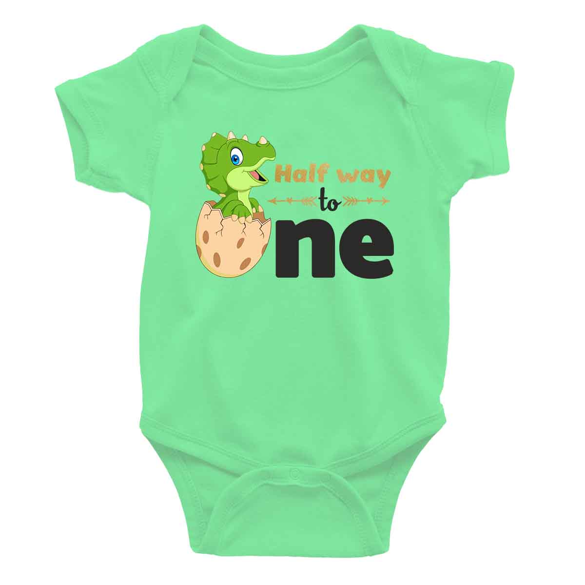 Dino Half Way to One Half Birthday Onesie or T Shirt Kid Boy and Girl 6months