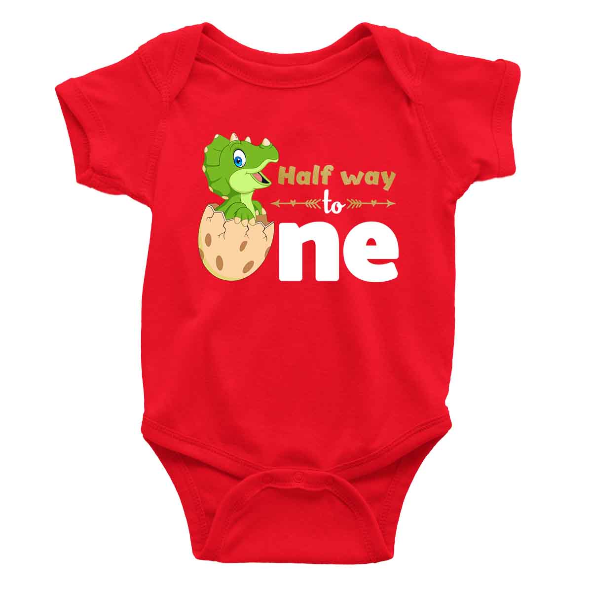 Dino Half Way to One Half Birthday Onesie or T Shirt Kid Boy and Girl 6months
