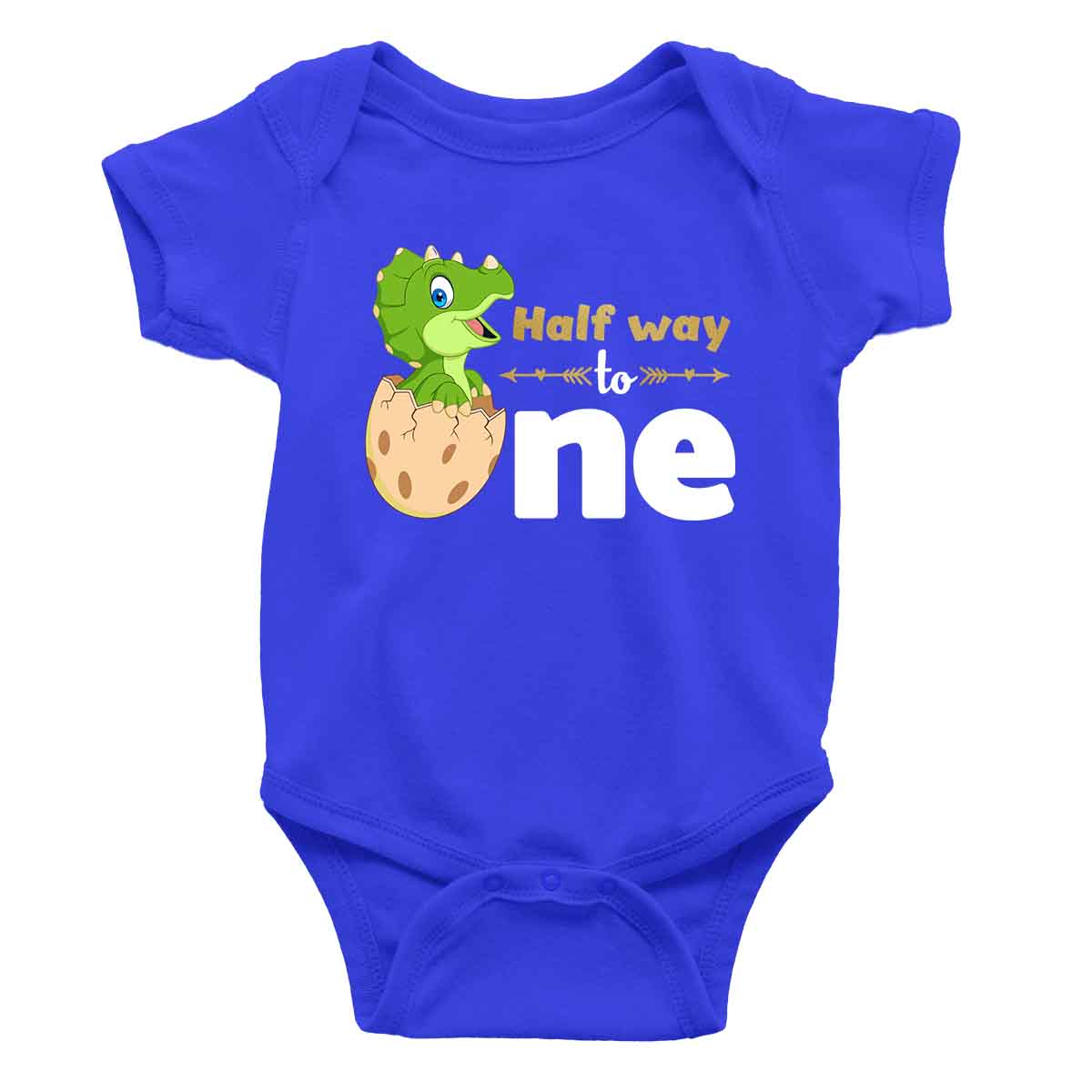 Dino Half Way to One Half Birthday Onesie or T Shirt Kid Boy and Girl 6months