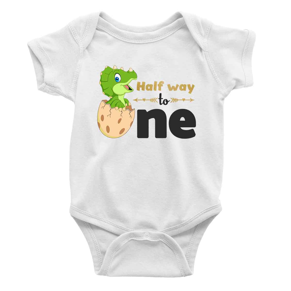 Dino Half Way to One Half Birthday Onesie or T Shirt Kid Boy and Girl 6months