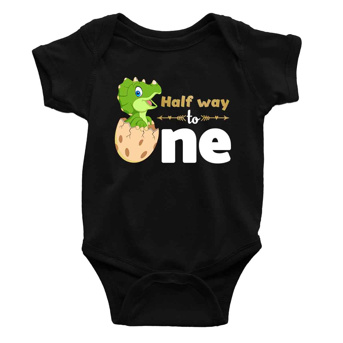 Dino Half Way to One Half Birthday Onesie or T Shirt Kid Boy and Girl 6months