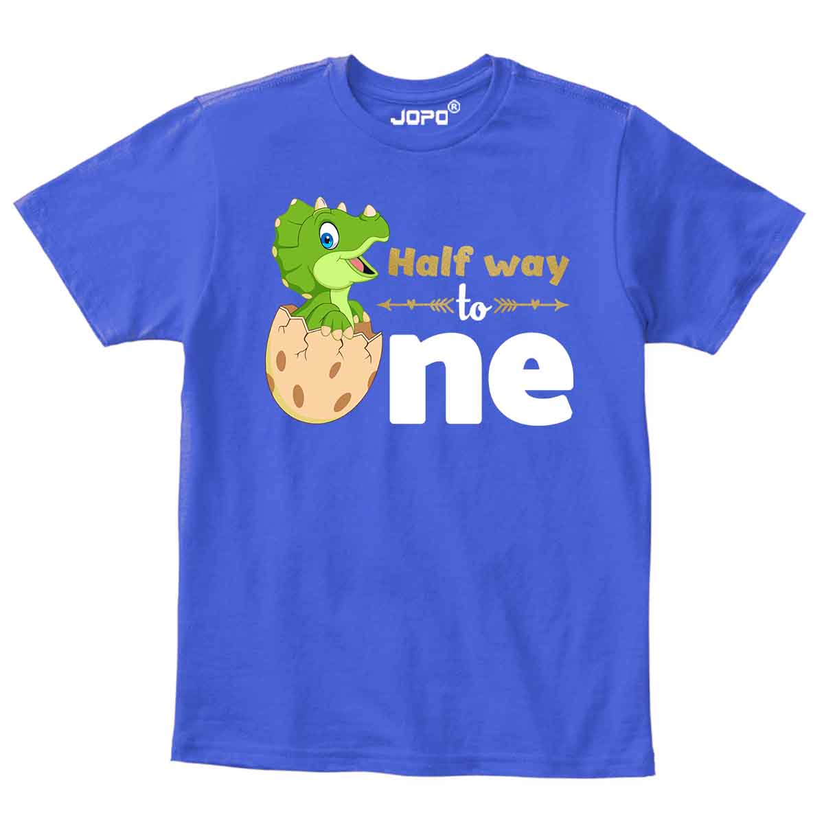 Dino Half Way to One Half Birthday Onesie or T Shirt Kid Boy and Girl 6months
