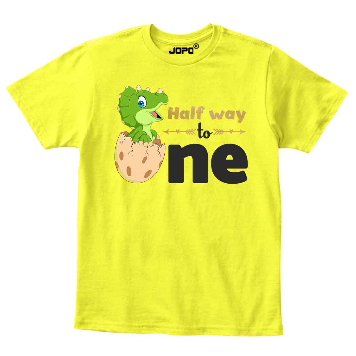 Dino Half Way to One Half Birthday Onesie or T Shirt Kid Boy and Girl 6months
