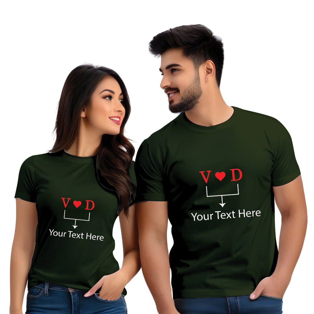 Half Sleeve Couples  Name Printed  T Shirt