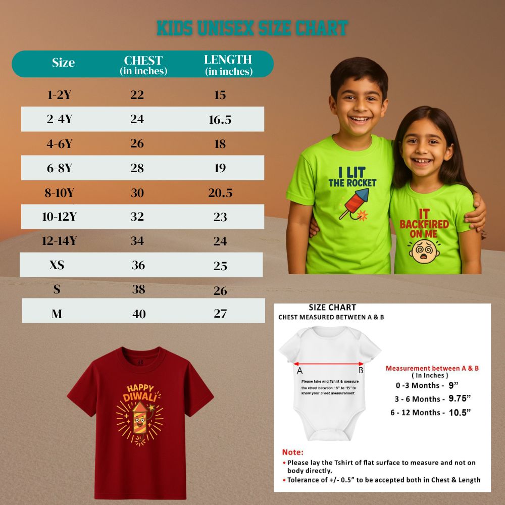 I Lit The Rocket, It Backfired Funny Sibling Diwali T-Shirt Set