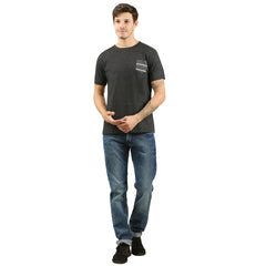 Grey Pocket Round Neck Men's T-shirt