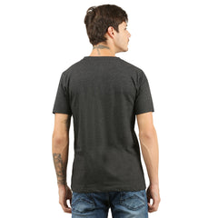 Grey Pocket Round Neck Men's T-shirt