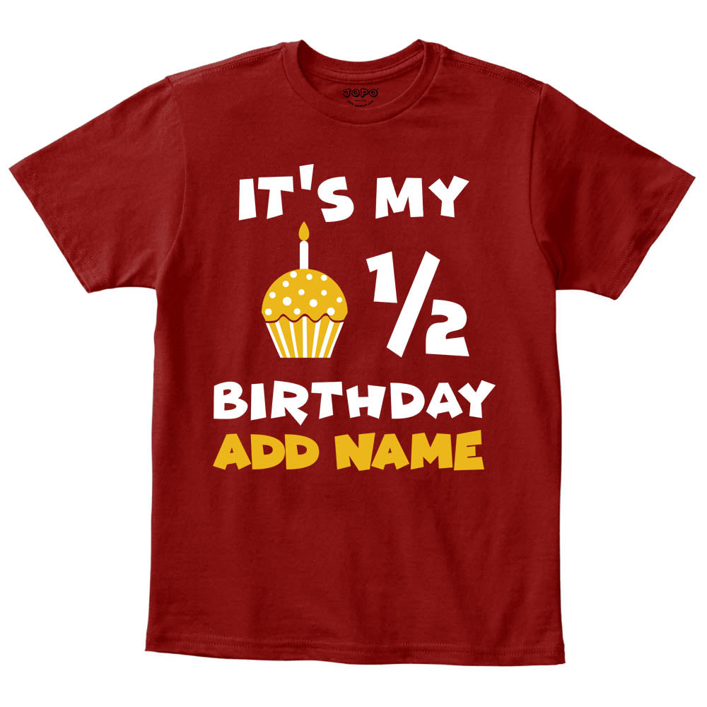Happy Half Birthday Customized Kid Boy and Girl 6months ( chest 22.5 inches )
