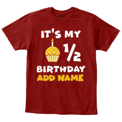 Happy Half Birthday Customized Kid Boy and Girl 6months ( chest 22.5 inches )