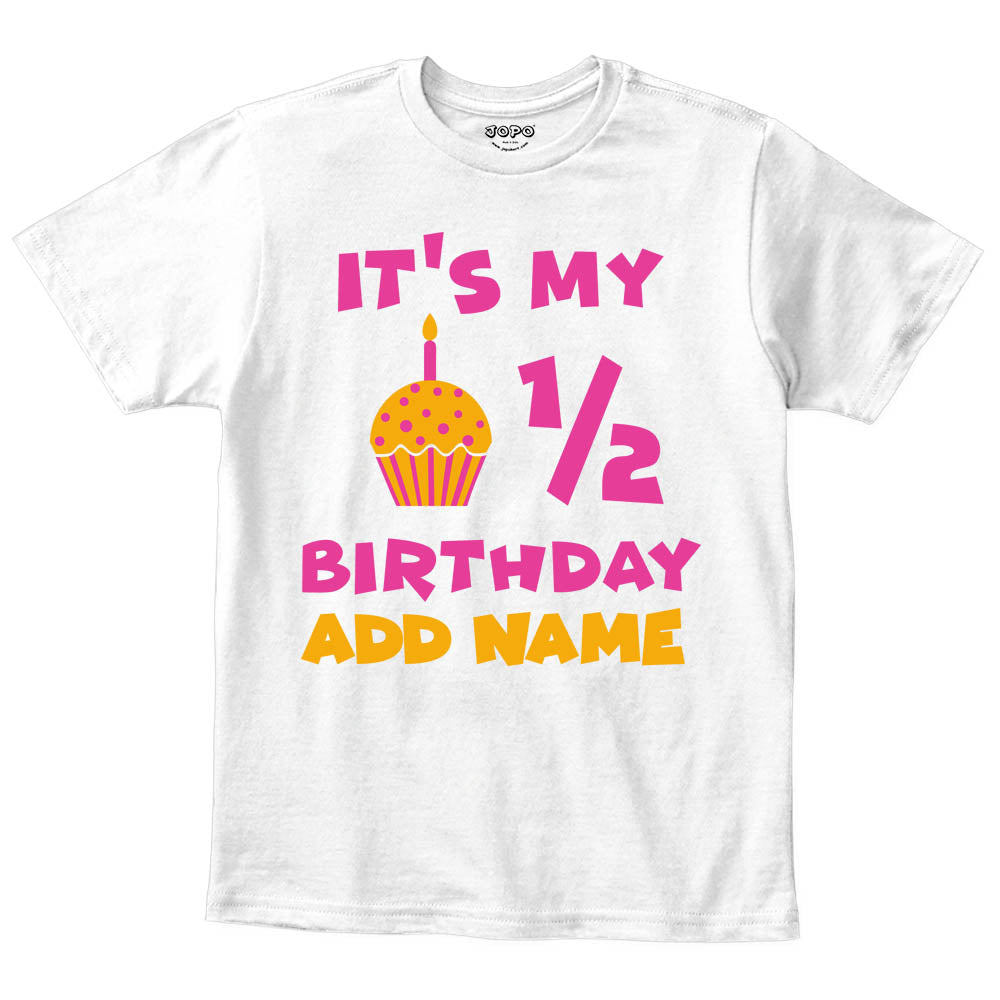 Happy Half Birthday Customized Kid Boy and Girl 6months ( chest 22.5 inches )