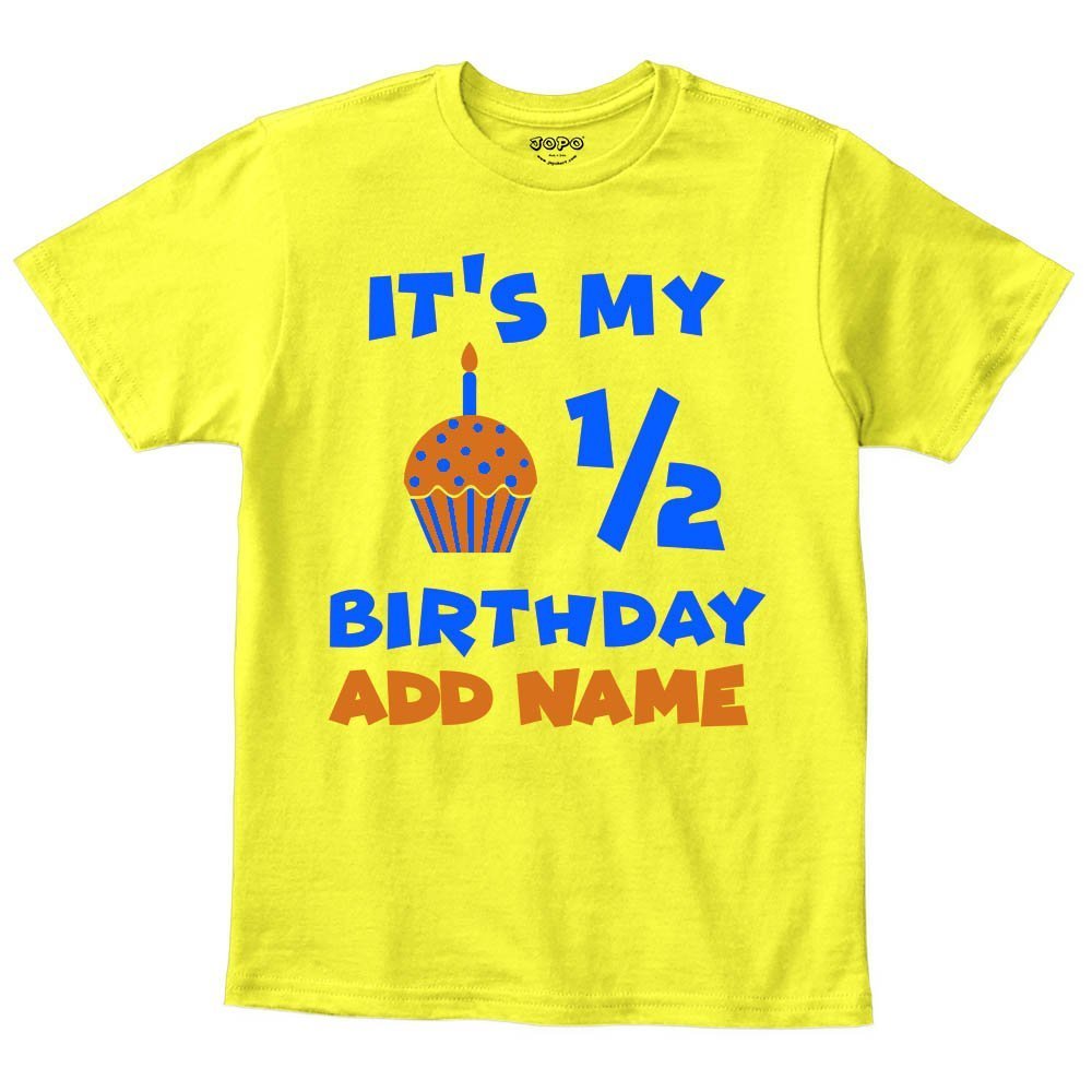 Happy Half Birthday Customized Kid Boy and Girl 6months ( chest 22.5 inches )