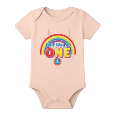 Half Birthday Baby Onesie with Name and Age Print
