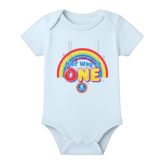 Half Birthday Baby Onesie with Name and Age Print
