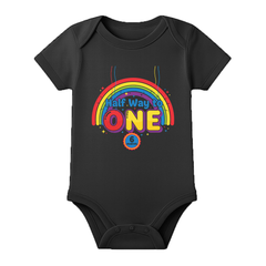 Half Birthday Baby Onesie with Name and Age Print
