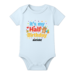 Half Birthday Celebration Baby Romper Customizable