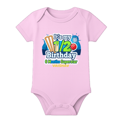 Half Birthday Baby Outfit Custom Name Printed Romper