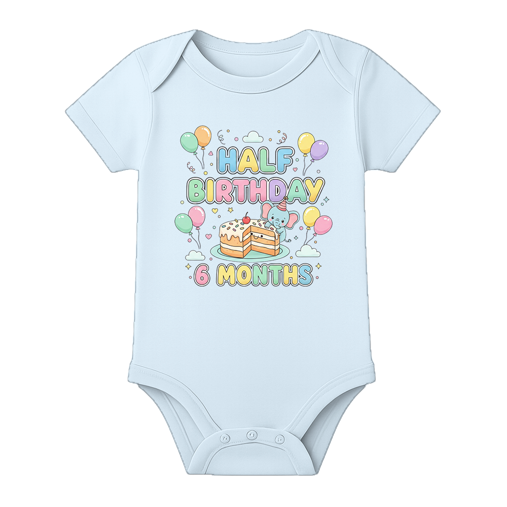 Half Birthday Photoshoot Baby Onesie Personalized