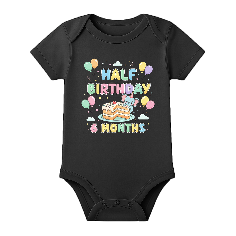 Half Birthday Photoshoot Baby Onesie Personalized