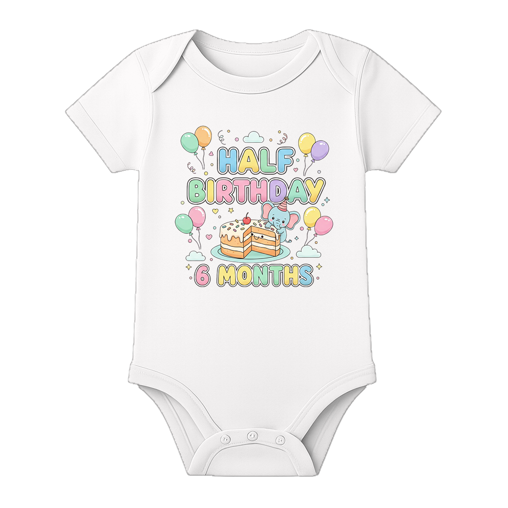 Half Birthday Photoshoot Baby Onesie Personalized
