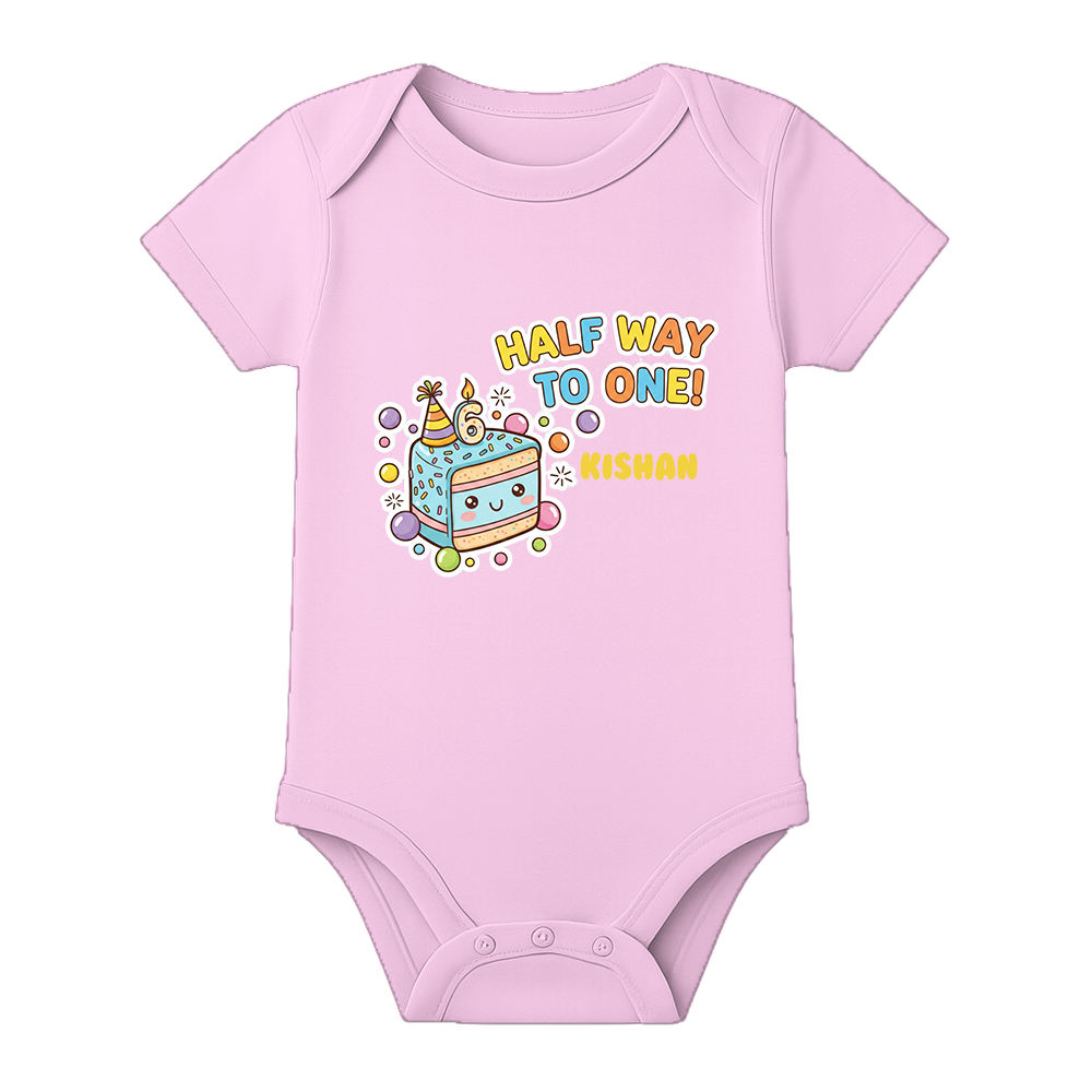 Half Birthday Infant Romper with Name Print