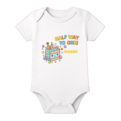 Half Birthday Infant Romper with Name Print