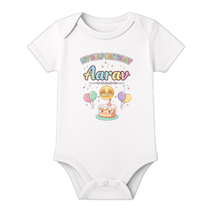 Half Birthday Custom Name Baby Bodysuit