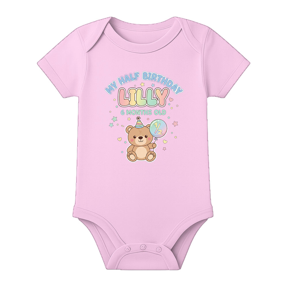 Half Birthday Party Romper Custom Baby Outfit