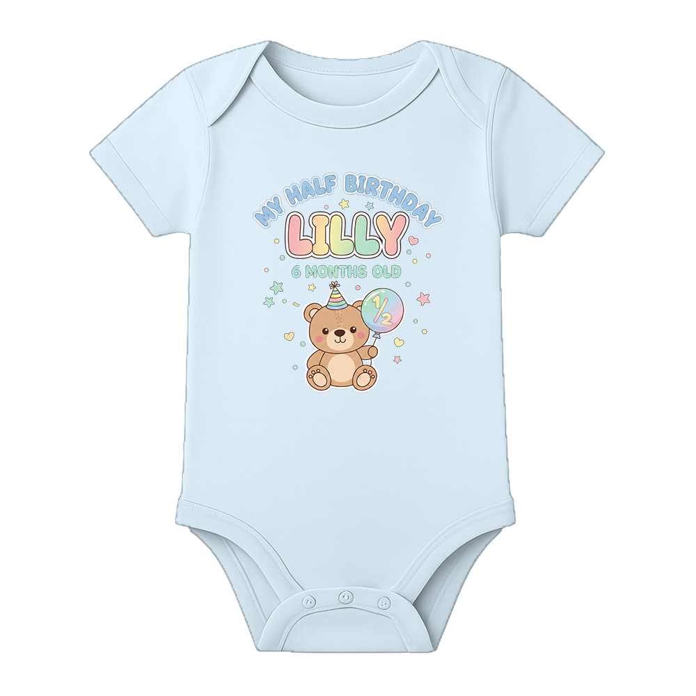 Half Birthday Party Romper Custom Baby Outfit