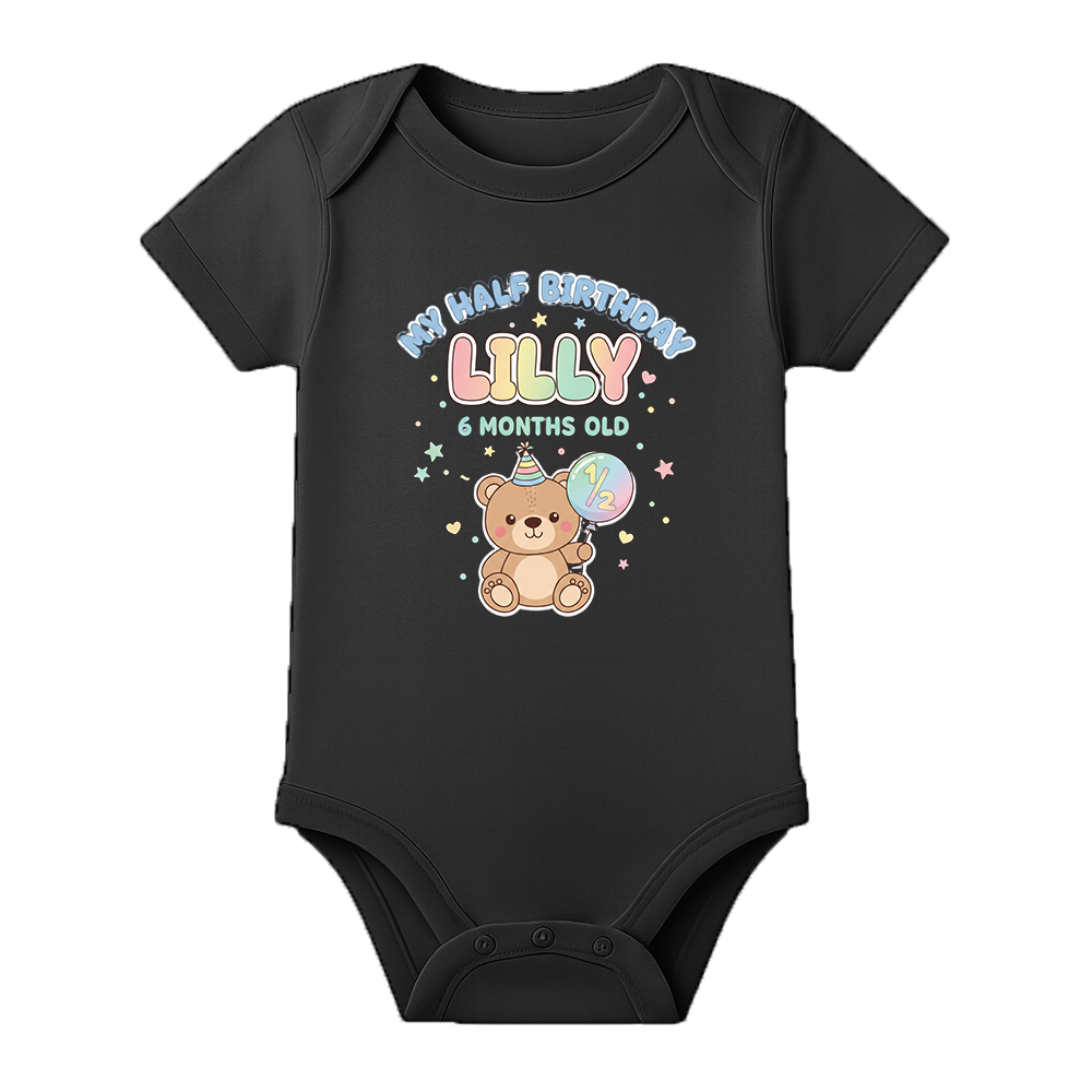 Half Birthday Party Romper Custom Baby Outfit