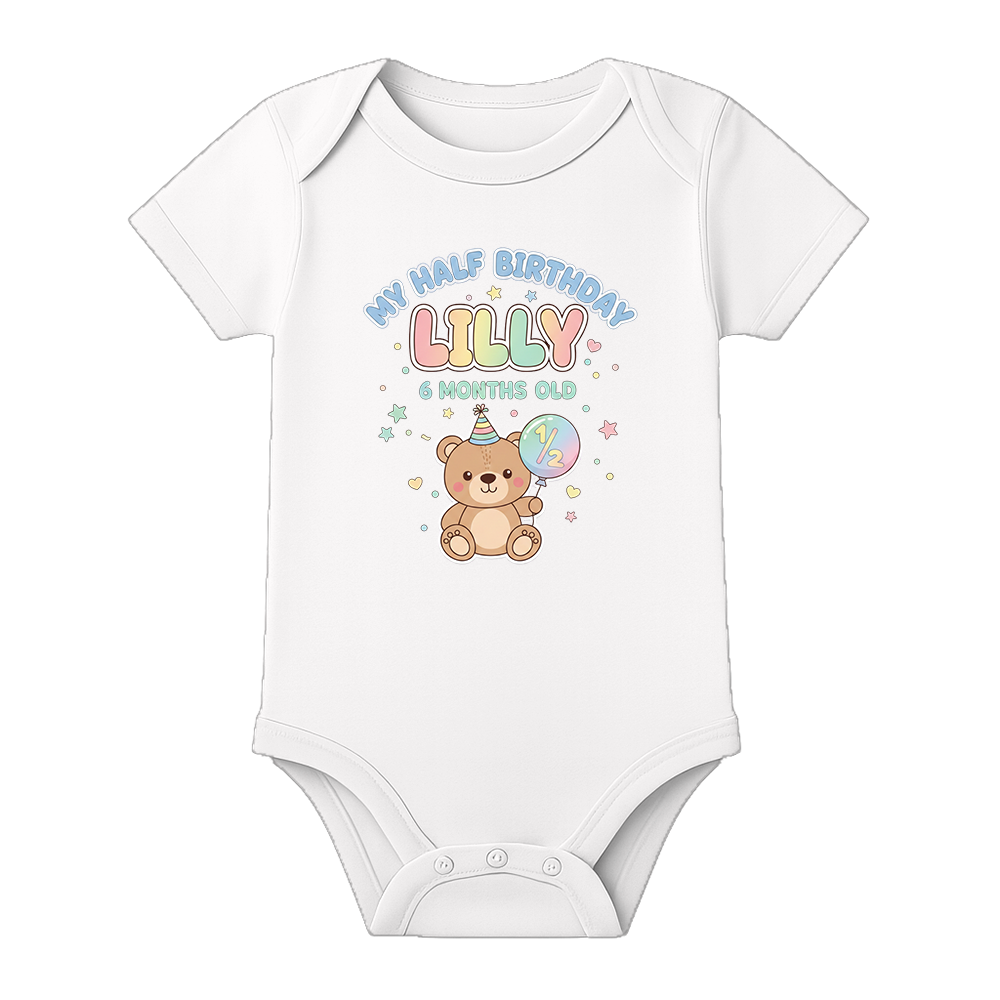 Half Birthday Party Romper Custom Baby Outfit