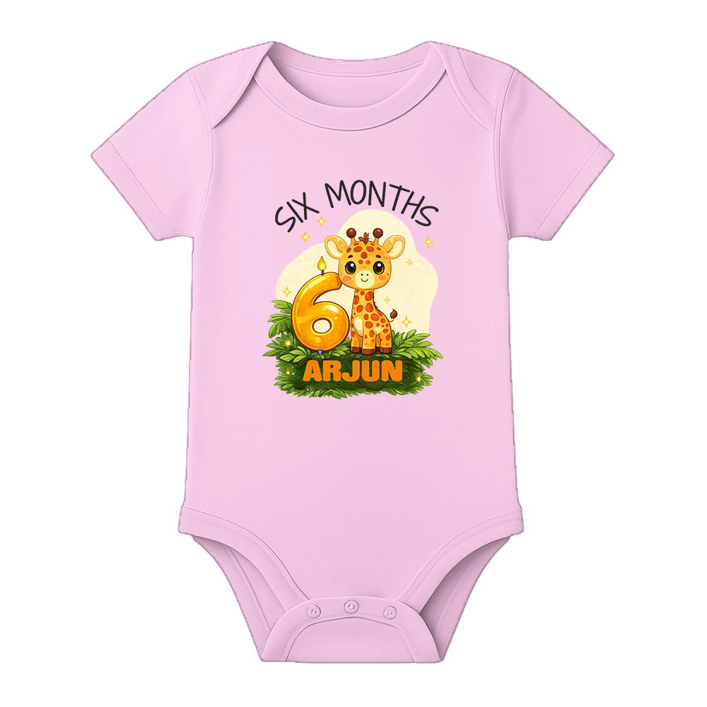 Half Birthday Photoshoot Outfit with Baby Name