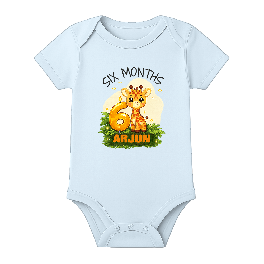 Half Birthday Photoshoot Outfit with Baby Name