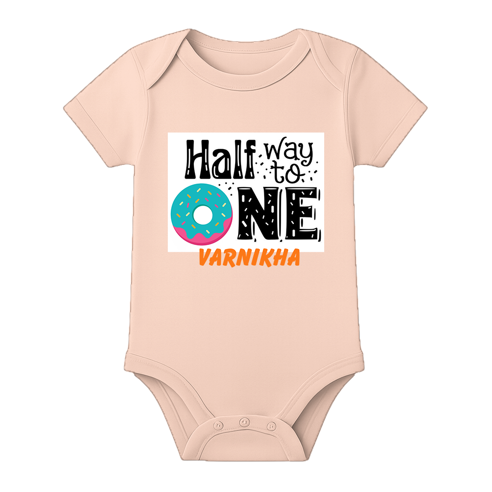 Half Birthday Custom Cotton Romper for Infant