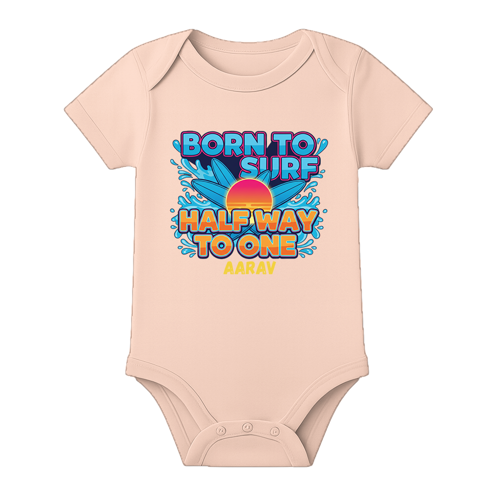 Half Birthday Baby Girl Romper Personalized