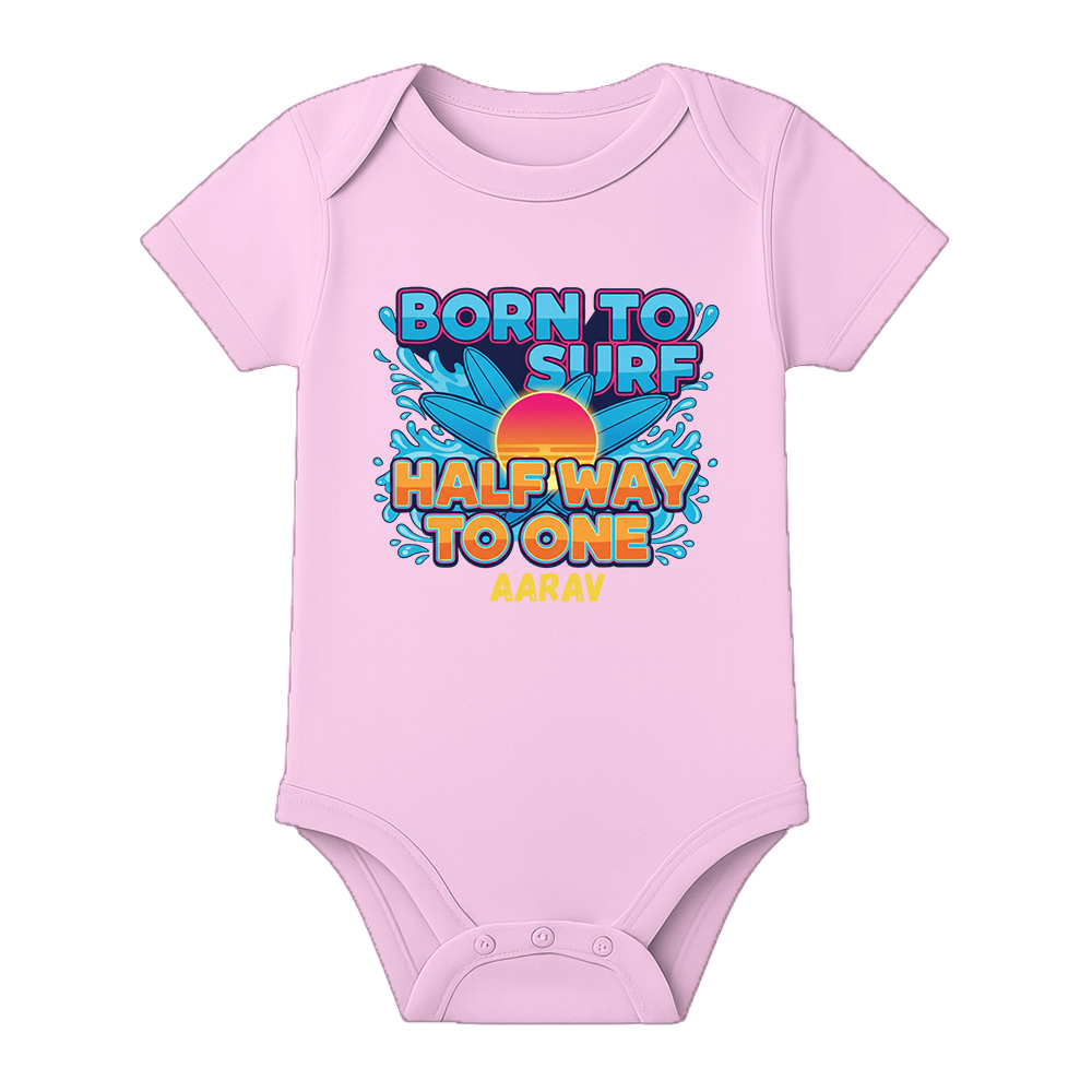 Half Birthday Baby Girl Romper Personalized