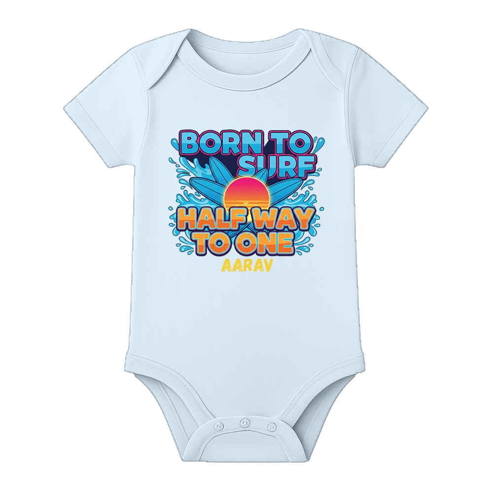 Half Birthday Baby Girl Romper Personalized