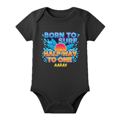 Half Birthday Baby Girl Romper Personalized