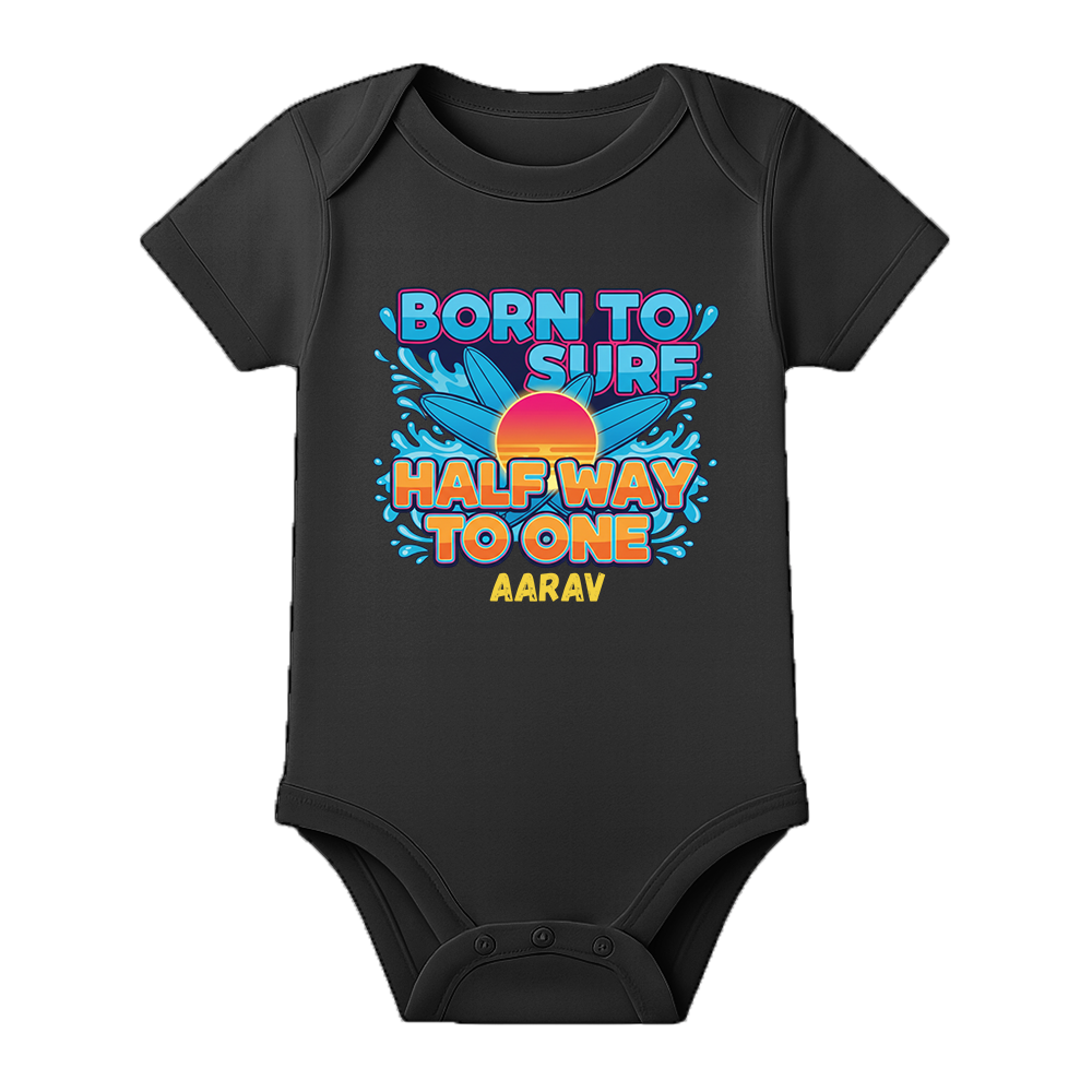 Half Birthday Baby Girl Romper Personalized