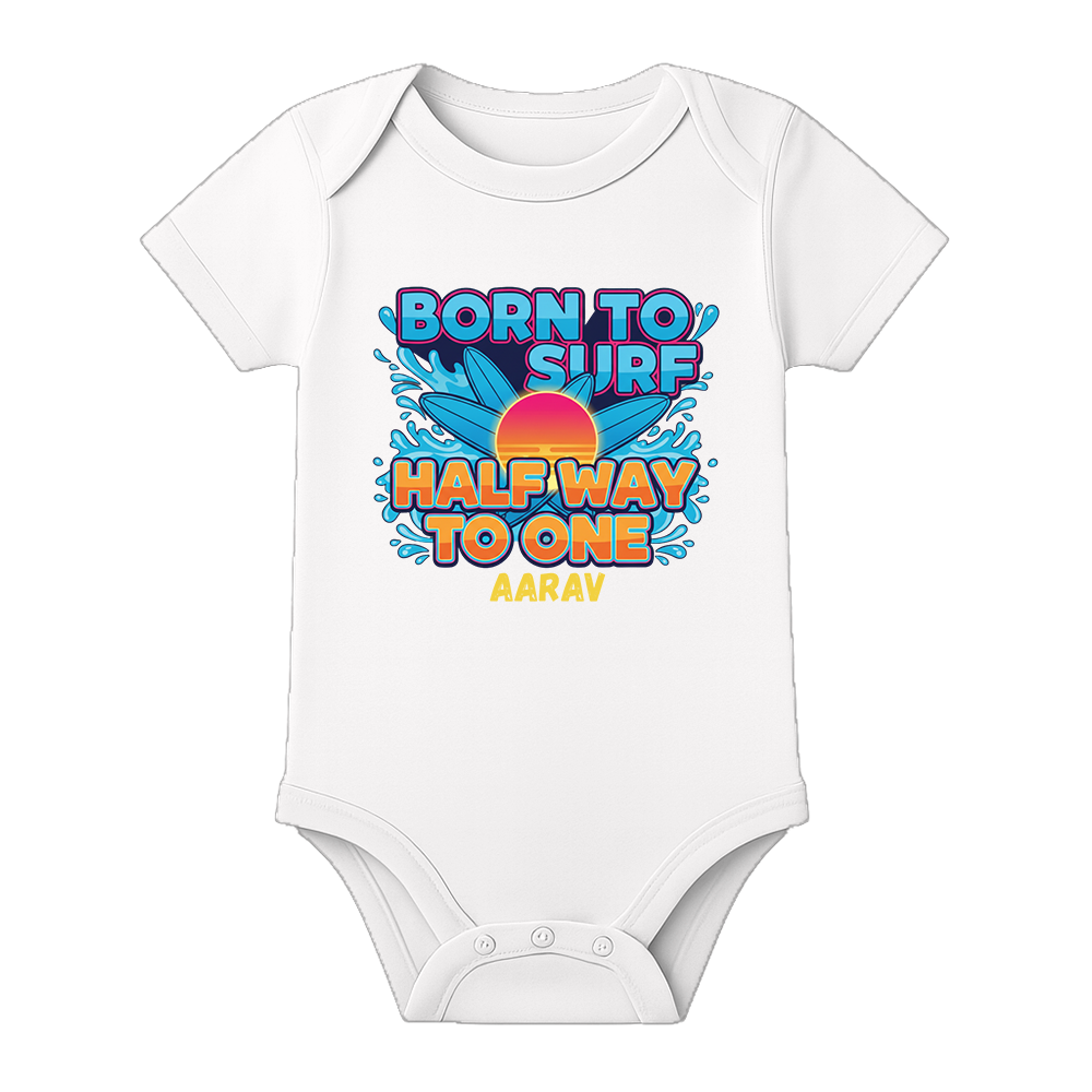 Half Birthday Baby Girl Romper Personalized