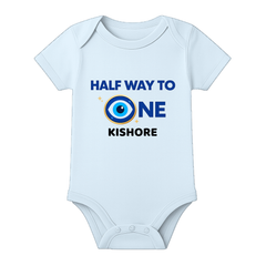 Half Birthday Theme Baby Romper with Name