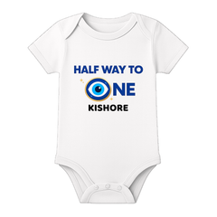 Half Birthday Theme Baby Romper with Name