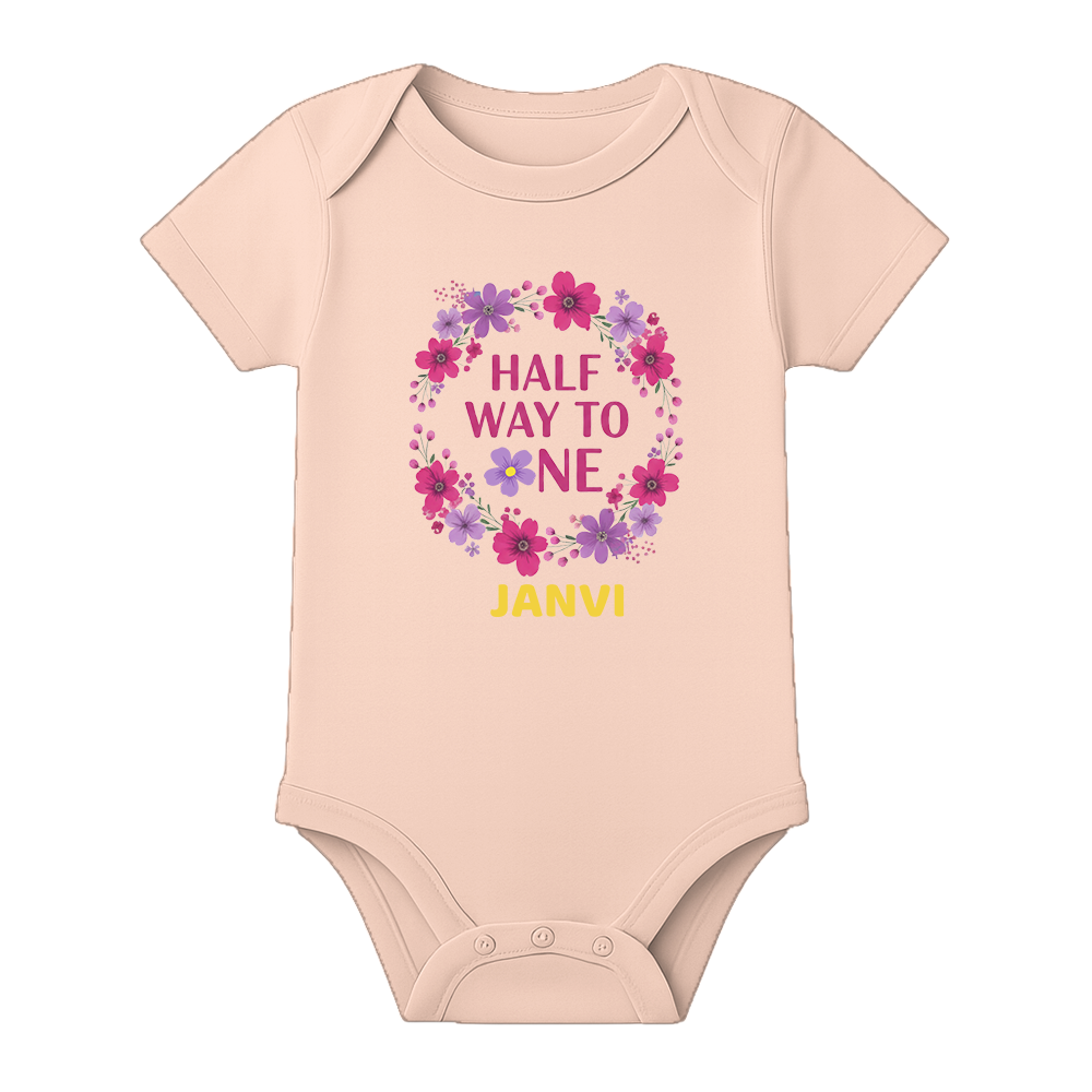 Half Birthday Custom Name Romper Premium Cotton
